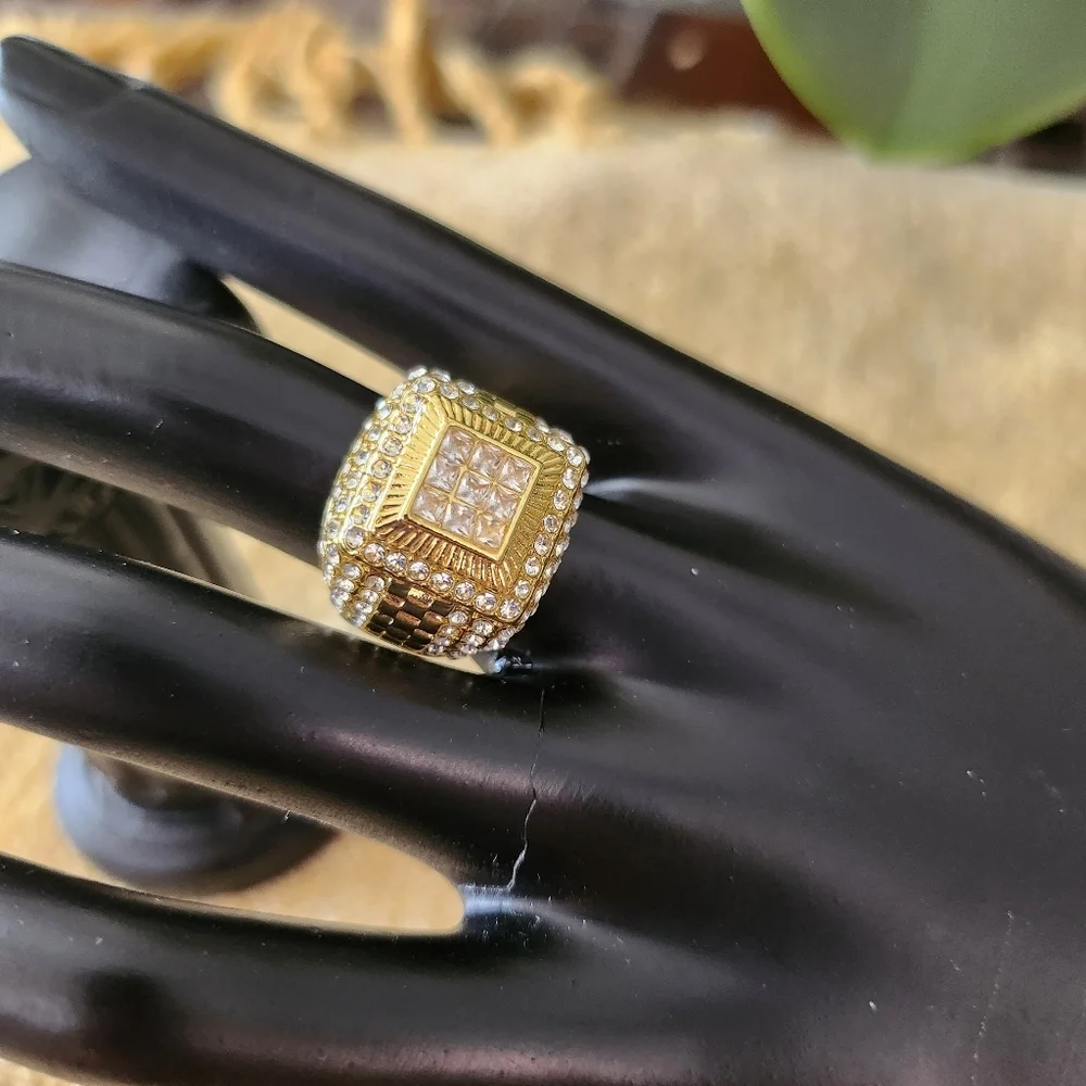 Sterling silver 925 gold plated men's ring